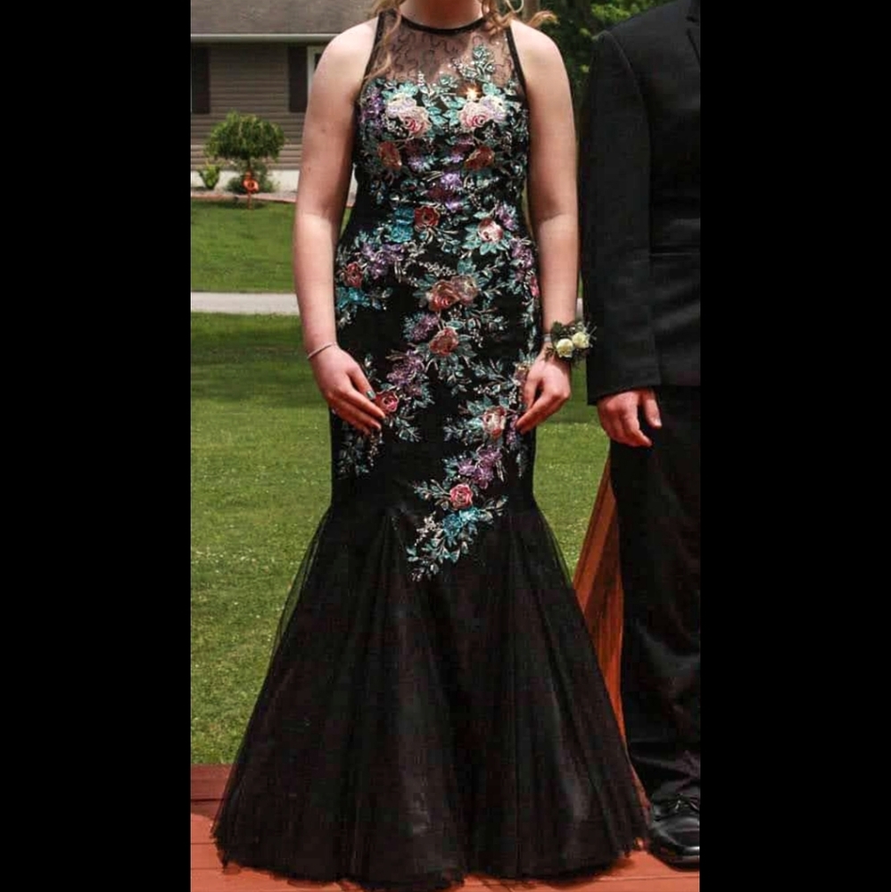 Jovani Black Mermaid Dress sz 8